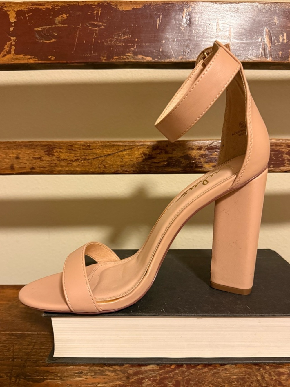 Lulus Kamali Light Nude Ankle Strap Block Heels Sandals - Picture 6 of 11